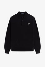 Load image into Gallery viewer, Fred Perry K4535 - Long Sleeve Knitted Shirt in Black