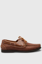 Load image into Gallery viewer, Pretty Green - Leather Deck Shoes in Chocolate Brown
